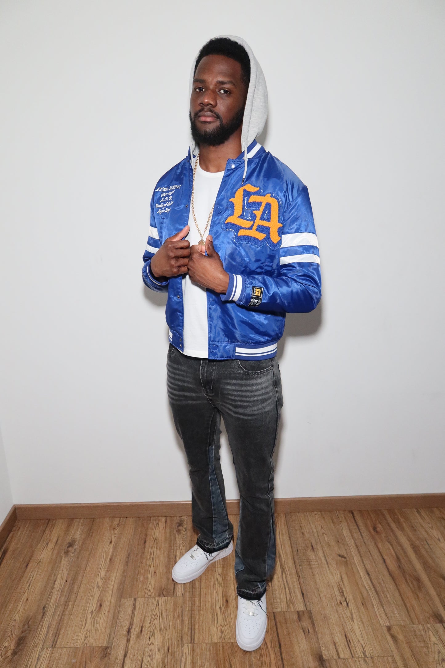 Jean gris à bande bleu stylé