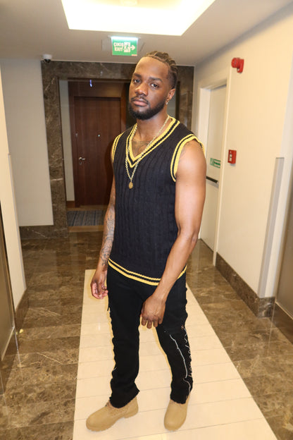 Jean à bandes blanches