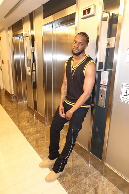 Jean à bandes blanches